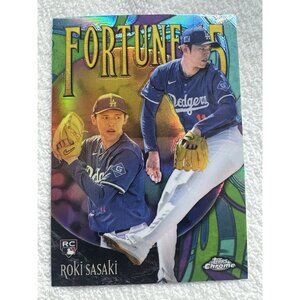 Roki Sasaki 2025 Topps Chrome (RC) Baseball Rookie Fortune 15 F15-13 Dodgers